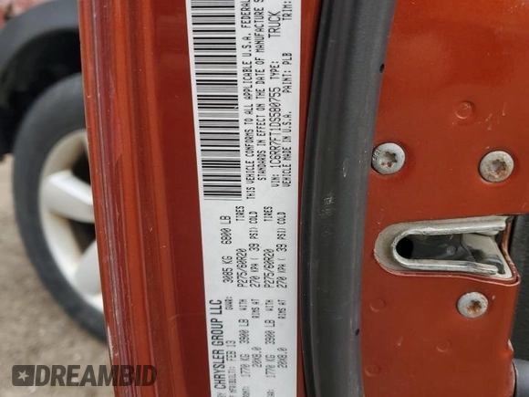 2013 Ram 1500 Express z VIN 1C6RR7FT1DS580755, wystawiony jako Copart lot #51189785 z przebiegiem 234 221 mil mil oraz Szkoda całkowita • Salvage title. Historia ofert i sprzedaży dostępna na DreamBid. Obrazek 15.