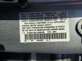 2020 Honda CR-V EX-L with VIN 7FARW1H81LE000105, listed as a Copart auction lot 89028285 with 16,713 mi miles and Salvage Title. Bid and sale history available at carsss.com. Image 15.