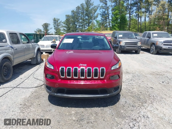 2016 Jeep Cherokee Sport with VIN 1C4PJLAB4GW190101, listed as a IAAI auction lot 42063277 with 61,868 mi miles. Bid and sale history available at carsss.com. Image 12.