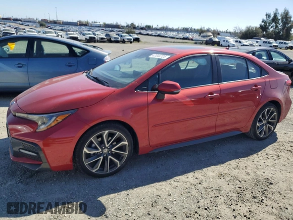 2020 Toyota Corolla XSE with VIN 5YFT4RCE3LP019150, listed as a Copart auction lot 47044725 with 48,456 mi miles and Salvage Title. Bid and sale history available at carsss.com. Image 1.