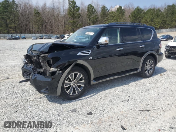 2019 Nissan Armada SL with VIN JN8AY2ND8K9092742, listed as a Copart auction lot 48967225 with 91,245 mi miles and Salvage Title. Bid and sale history available at carsss.com. Image 1.