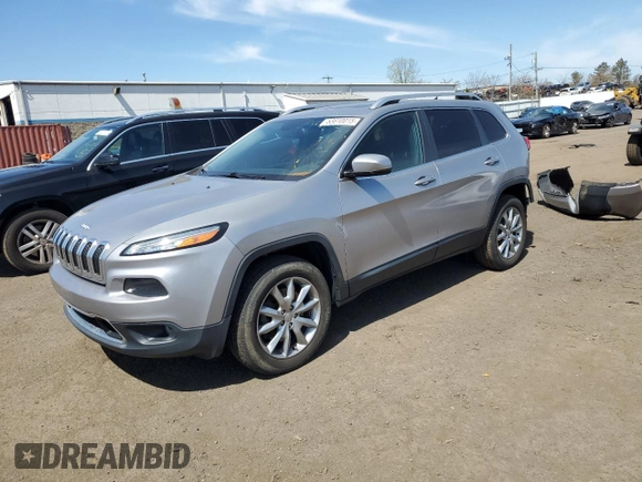 2014 Jeep Cherokee Limited with VIN 1C4PJMDS9EW140843, listed as a Copart auction lot 53610015 with 93,813 mi miles and Salvage Title. Bid and sale history available at carsss.com. Image 1.