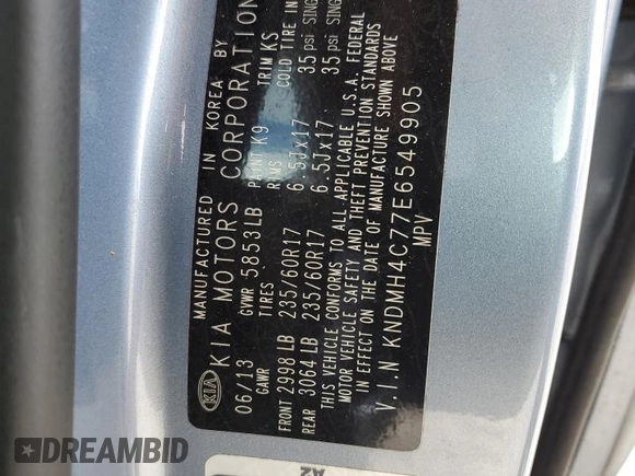 2014 Kia Sedona EX with VIN KNDMH4C77E6549905, listed as a Copart auction lot 77395344 with 97,631 mi miles and Salvage Title. Bid and sale history available at carsss.com. Image 14.