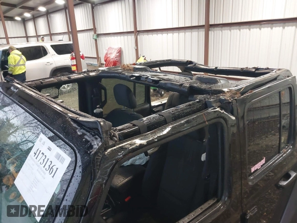 2021 Jeep Wrangler Unlimited Willys with VIN 1C4HJXDN2MW725181, listed as a IAAI auction lot 41731361 with 53,505 mi miles and . Bid and sale history available at DreamBid. Image 6.