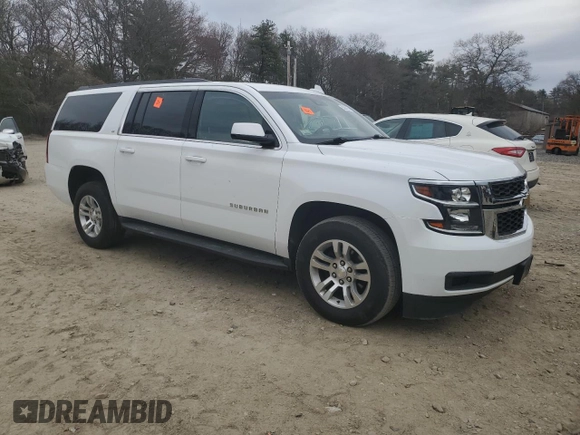 2019 Chevrolet Suburban LT with VIN 1GNSKHKC6KR205434, listed as a Copart auction lot 53950265 with 104,384 mi miles and Salvage Title. Bid and sale history available at DreamBid. Image 4.