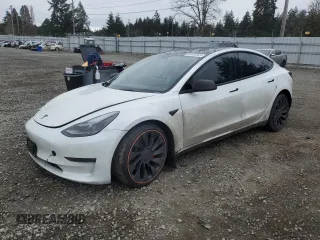 2023 Tesla Model 3 Performance with VIN 5YJ3E1EC0PF563620, listed as a Copart auction lot 49835345 with 31,818 mi miles and Salvage Title. Bid and sale history available at carsss.com. Image 1.
