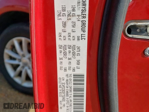 2015 Dodge Journey SXT with VIN 3C4PDCBG5FT524691, listed as a Copart auction lot 63073435 with 160,097 mi miles and Salvage title. Bid and sale history available at DreamBid. Image 13.