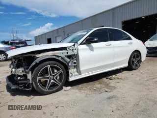 2018 Mercedes-Benz C 300 with VIN WDDWF4JB9JR376909, listed as a Copart auction lot 62844555 with 80,150 mi miles and Salvage title. Bid and sale history available at DreamBid. Image 1.