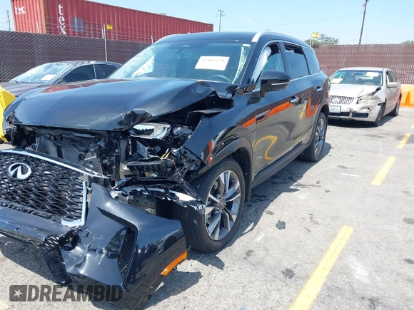 2023 Infiniti QX60 Luxe with VIN 5N1DL1FR2PC332501, listed as a IAAI auction lot 42486078 with 5,842 mi miles and . Bid and sale history available at DreamBid. Image 17.