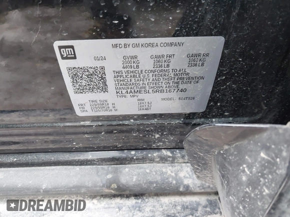 2024 Buick Encore GX Sport Touring с VIN KL4AMESL5RB167740, выставлен на аукционе IAAI как лот 42031540 с пробегом 18 703 миль миль и . История ставок и продаж доступна на DreamBid. Изображение 9.