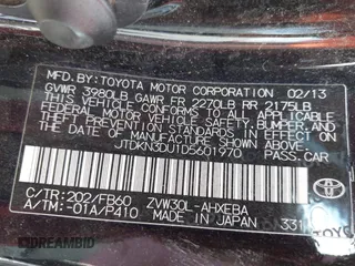 2013 Toyota Prius One z VIN JTDKN3DU1D5601970, wystawiony jako IAAI lot #42407934 z przebiegiem 130 535 mil mil oraz . Historia ofert i sprzedaży dostępna na DreamBid. Obrazek 9.