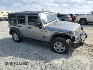 2014 Jeep Wrangler Unlimited Sport with VIN 1C4HJWDG6EL318799, listed as a Copart auction lot 46329325 with 90,111 mi miles and Salvage Title. Bid and sale history available at carsss.com. Image 4.