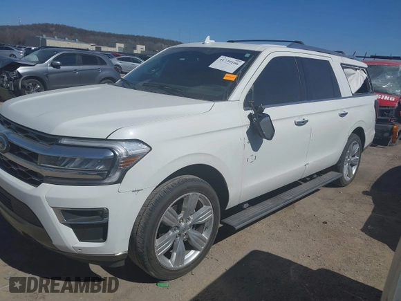 2022 Ford Expedition Max King Ranch with VIN 1FMJK1PT3NEA47209, listed as a IAAI auction lot 41739106 with 59,426 mi miles and . Bid and sale history available at DreamBid. Image 14.