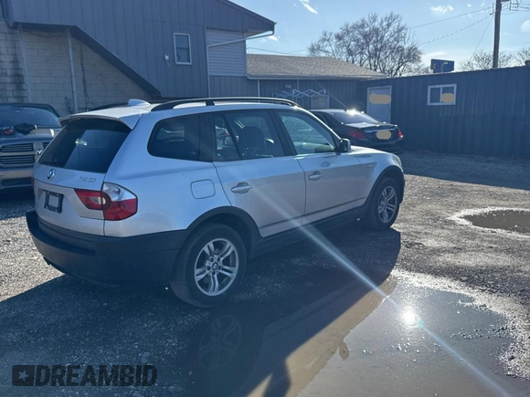 2005 BMW X3 3.0i with VIN WBXPA93455WD09939, listed as a Copart auction lot 50651495 with 147,812 mi miles and Clean Title. Bid and sale history available at carsss.com. Image 4.