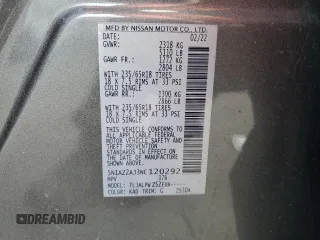 2022 Nissan Murano S z VIN 5N1AZ2AJ3NC120292, wystawiony jako Copart lot #53471855 z przebiegiem 67 686 mil mil oraz Nie do naprawy • Non repairable. Historia ofert i sprzedaży dostępna na DreamBid. Obrazek 13.