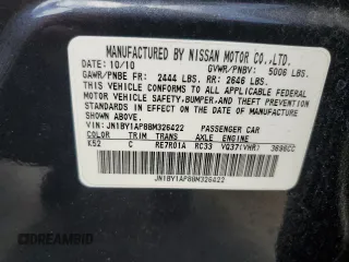 2011 Infiniti M37 with VIN JN1BY1AP8BM326422, listed as a Copart auction lot 54118515 with 111,592 mi miles and Salvage Title. Bid and sale history available at carsss.com. Image 12.