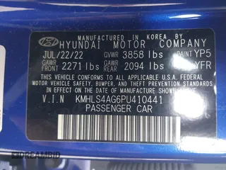2023 Hyundai Elantra SEL with VIN KMHLS4AG6PU410441, listed as a IAAI auction lot 42000566 with 47,103 mi miles and . Bid and sale history available at DreamBid. Image 9.