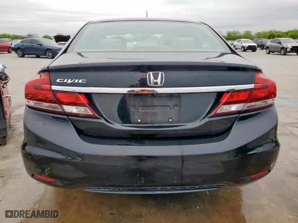 2013 Honda Civic Sdn LX with VIN 19XFB2F58DE211205, listed as a Copart auction lot 51547905 with 187,760 mi miles and Salvage Title. Bid and sale history available at carsss.com. Image 6.