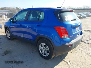 2015 Chevrolet Trax LS with VIN KL7CJKSB4FB086024, listed as a IAAI auction lot 41669572 with 124,312 mi miles. Bid and sale history available at carsss.com. Image 3.