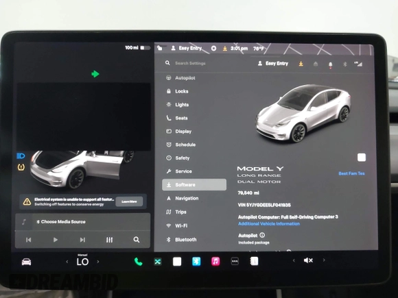 2020 Tesla Model Y Long Range z VIN 5YJYGDEE5LF041935, wystawiony jako IAAI lot #42369750 z przebiegiem 79 540 mil mil oraz . Historia ofert i sprzedaży dostępna na DreamBid. Obrazek 7.