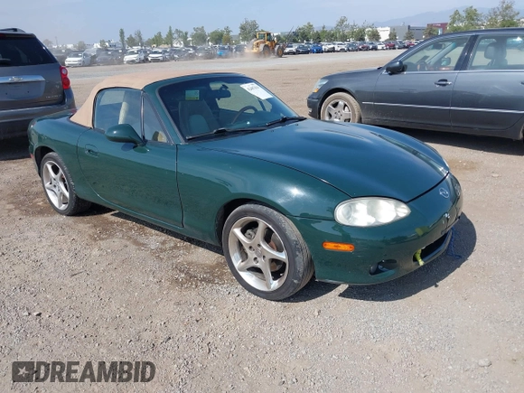 2001 Mazda MX-5 Miata z VIN JM1NB353110214307, wystawiony jako IAAI lot #42407414 z przebiegiem 158 400 mil mil oraz . Historia ofert i sprzedaży dostępna na DreamBid. Obrazek 1.