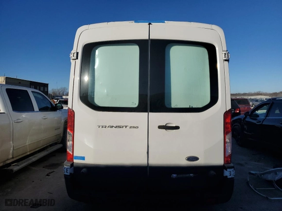 2015 Ford Transit Cargo Van with VIN 1FTNR2CM1FKA04643, listed as a Copart auction lot 83470614 with 260,133 mi miles and Salvage Title. Bid and sale history available at carsss.com. Image 6.