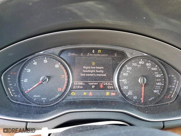 2021 Audi Q5 Premium with VIN WA1AAAFY9M2111834, listed as a Copart auction lot 46977295 with 56,388 mi miles and Salvage Title. Bid and sale history available at carsss.com. Image 9.