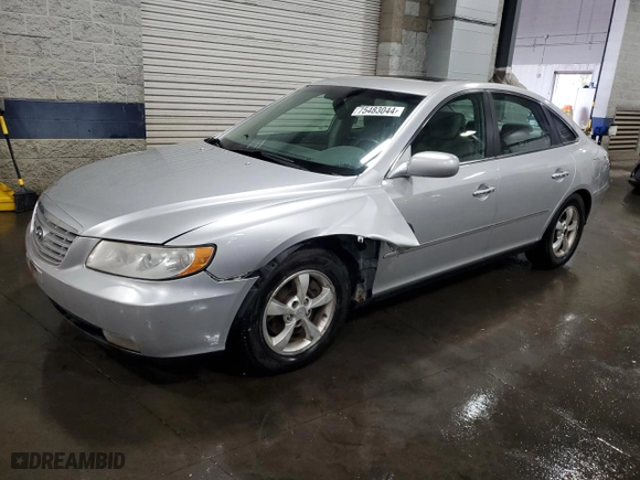 2007 Hyundai Azera SE with VIN KMHFC46FX7A184819, listed as a Copart auction lot 75483044 with 247,428 mi miles and Salvage Title. Bid and sale history available at carsss.com. Image 1.