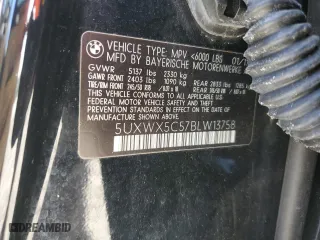 2011 BMW X3 28i with VIN 5UXWX5C57BLW13758, listed as a Copart auction lot 51894955 with 77,140 mi miles and Salvage Title. Bid and sale history available at carsss.com. Image 13.