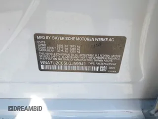 2020 BMW 7 Series 750i xDrive z VIN WBA7U2C05LGJ59941, wystawiony jako IAAI lot #42022091 z przebiegiem 50 605 mil mil oraz . Historia ofert i sprzedaży dostępna na DreamBid. Obrazek 9.