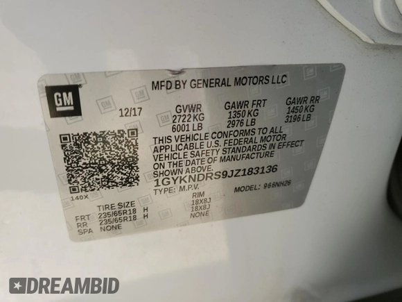 2018 Cadillac XT5 Luxury AWD z VIN 1GYKNDRS9JZ183136, wystawiony jako Copart lot #51107245 z przebiegiem 151 328 mil mil oraz Czysty tytuł • Clean title. Historia ofert i sprzedaży dostępna na DreamBid. Obrazek 12.