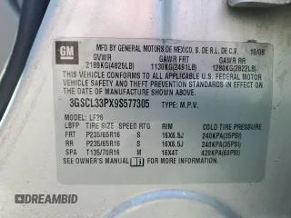 2009 Saturn VUE XE z VIN 3GSCL33PX9S577305, wystawiony jako Copart lot #53281495 z przebiegiem 87 475 mil mil oraz Szkoda całkowita • Salvage title. Historia ofert i sprzedaży dostępna na DreamBid. Obrazek 14.