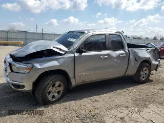 2022 Ram 1500 Big Horn z VIN 1C6SRFBT7NN225008, wystawiony jako Copart lot #52920465 z przebiegiem 59 279 mil mil oraz Szkoda całkowita • Salvage title. Historia ofert i sprzedaży dostępna na DreamBid. Obrazek 1.