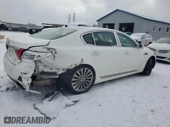 2015 Kia K900 Luxury with VIN KNALW4D41F6022043, listed as a Copart auction lot 87596305 with 80,853 mi miles and Salvage Title. Bid and sale history available at carsss.com. Image 3.