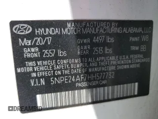 2017 Hyundai Sonata SE z VIN 5NPE24AF7HH577732, wystawiony jako Copart lot #54392035 z przebiegiem 74 327 mil mil oraz Szkoda całkowita • Salvage title. Historia ofert i sprzedaży dostępna na DreamBid. Obrazek 12.