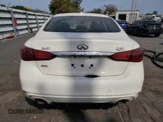 2018 Infiniti Q50 3.0t LUXE with VIN JN1EV7AR4JM442631, listed as a Copart auction lot 50511885 with 0 mi miles and Salvage Title. Bid and sale history available at carsss.com. Image 6.