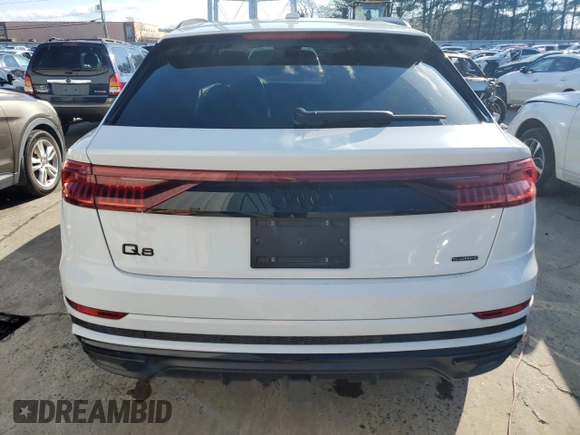 2021 Audi Q8 Premium Plus with VIN WA1EVAF16MD014460, listed as a Copart auction lot 83991764 with 53,464 mi miles and Salvage title. Bid and sale history available at DreamBid. Image 6.