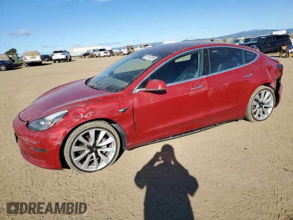2018 Tesla Model 3 Long Range Battery with VIN 5YJ3E1EA6JF061684, listed as a Copart auction lot 48162895 with 72,664 mi miles and Salvage Title. Bid and sale history available at DreamBid. Image 1.