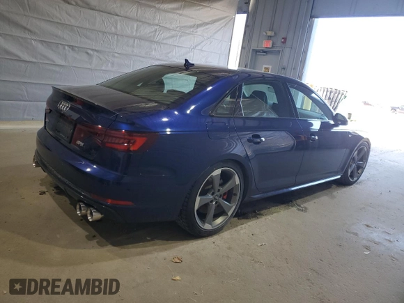 2018 Audi S4 Prestige z VIN WAUC4BF47JA136772, wystawiony jako Copart lot #54249175 z przebiegiem 87 419 mil mil oraz Tytuł czysty. Historia ofert i sprzedaży dostępna na DreamBid. Obrazek 3.