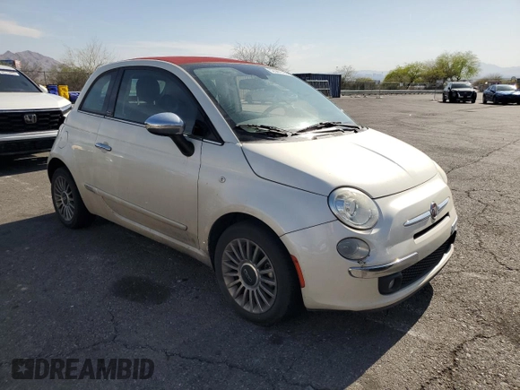 2012 FIAT 500 Gucci with VIN 3C3CFFER9CT174618, listed as a Copart auction lot 52387295 with 119,474 mi miles and Salvage Title. Bid and sale history available at carsss.com. Image 4.