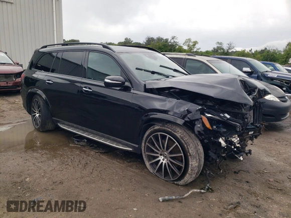 2022 Mercedes-Benz GLS 450 with VIN 4JGFF5KE1NA660141, listed as a Copart auction lot 48505284 with 25,671 mi miles and . Bid and sale history available at DreamBid. Image 4.