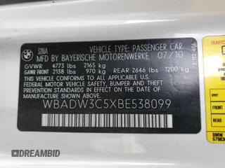 2011 BMW 3 Series 328i z VIN WBADW3C5XBE538099, wystawiony jako Copart lot #57513855 z przebiegiem 115 981 mil mil oraz Szkody całkowita. Historia ofert i sprzedaży dostępna na DreamBid. Obrazek 12.