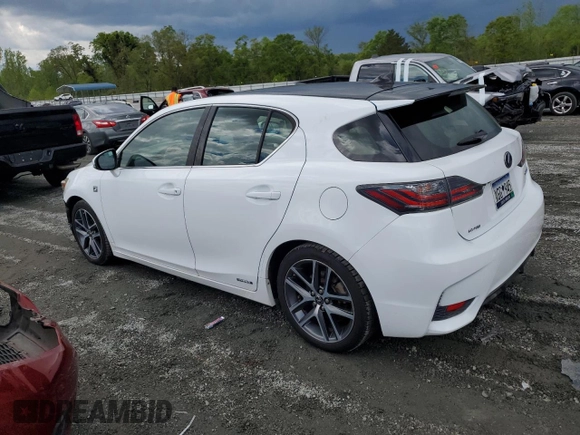 2014 Lexus CT 200h with VIN JTHKD5BH2E2207240, listed as a Copart auction lot 52705015 with 105,758 mi miles and Salvage Title. Bid and sale history available at DreamBid. Image 2.