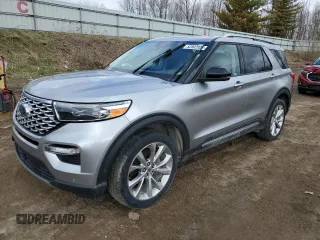 2021 Ford Explorer Platinum with VIN 1FM5K8HCXMGB63695, listed as a Copart auction lot 52802925 with 42,766 mi miles and Salvage Title. Bid and sale history available at carsss.com. Image 1.