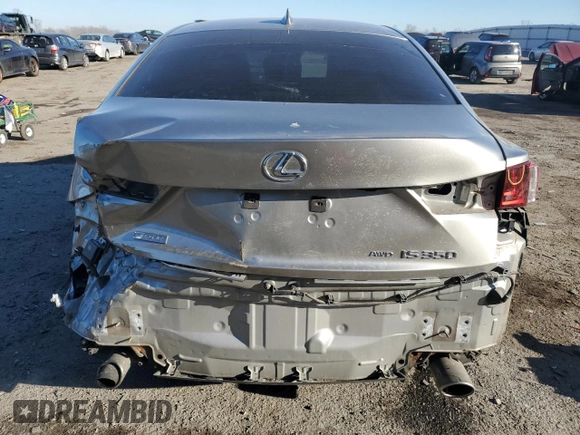 2016 Lexus IS 350 with VIN JTHCE1D26G5012360, listed as a Copart auction lot 43188765 with 54,553 mi miles and Salvage Title. Bid and sale history available at DreamBid. Image 6.