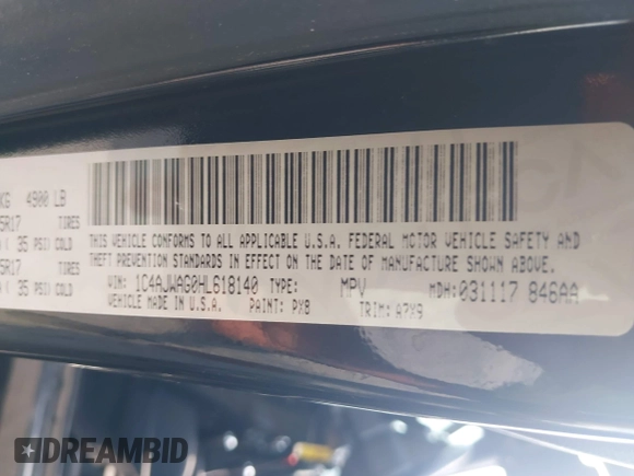2017 Jeep Wrangler Sport z VIN 1C4AJWAG0HL618140, wystawiony jako IAAI lot #42582104 z przebiegiem 77 883 mil mil oraz . Historia ofert i sprzedaży dostępna na DreamBid. Obrazek 9.