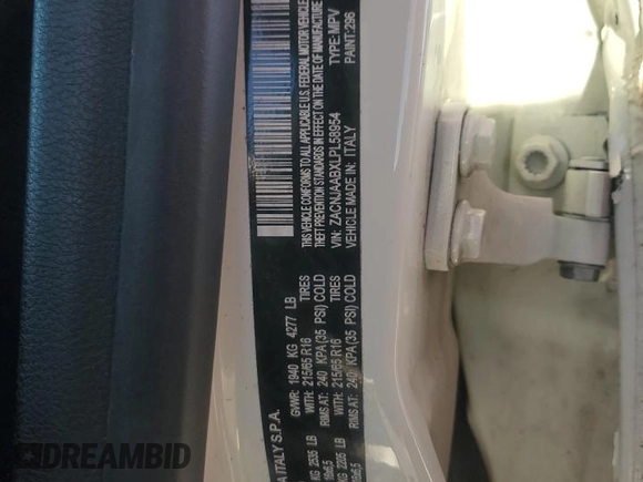 2020 Jeep Renegade Sport with VIN ZACNJAABXLPL58954, listed as a Copart auction lot 47878575 with 104,778 mi miles and Non Repairable. Bid and sale history available at carsss.com. Image 13.