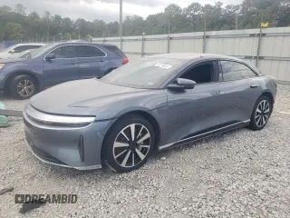 2023 Lucid Air Pure with VIN 50EA1PFA0PA006360, listed as a Copart auction lot 72276924 with 4,982 mi miles and Clean Title. Bid and sale history available at carsss.com. Image 1.