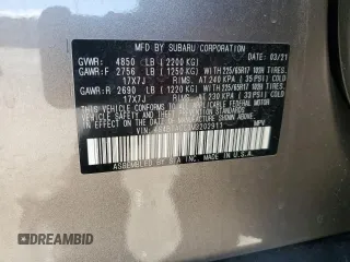 2021 Subaru Outback Premium with VIN 4S4BTACC3M3202911, listed as a Copart auction lot 50340455 with 44,645 mi miles and Salvage Title. Bid and sale history available at DreamBid. Image 15.