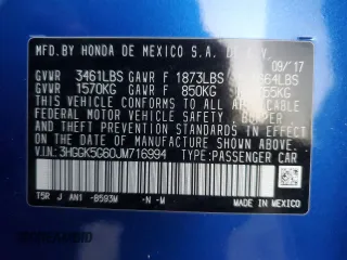 2018 Honda Fit Sport with VIN 3HGGK5G60JM716994, listed as a Copart auction lot 80749104 with Not Provided miles and Salvage Title. Bid and sale history available at DreamBid. Image 15.